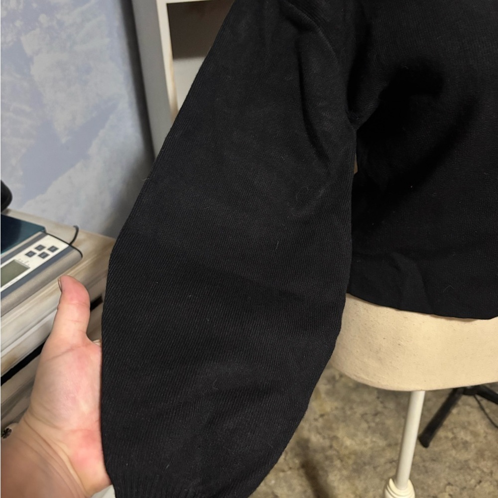 Dynamite Black V-Neck Sweater balloon sleeve xs - Picture 3 of 12